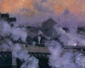 诺伯特 贡纽特 : The Pont de l'Europe at Night